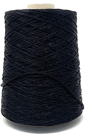 Chicca Tutto Moda Filo di Fettuccia a Uncinetto per Borse Grandi e Abbigliamento 500g - 1.100m (Nero)