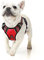 HEELE Hundegeschirr, Zugentlastung, reflektierend, mit gepolstertem Griff, Kontrolle, 2 Metallringe, Geschirr für kleine mittelgroße und große Hunde, Rot, S