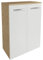 FACKELMANN Doppel-Midischrank B.Style/Badschrank mit gedämpften Scharnieren/Maße (B x H x T): ca. 60,2 x 82,6 x 32 cm/hochwertiger Schrank fürs Bad / 2 Türen/Korpus: Braun hell/Front: Weiß