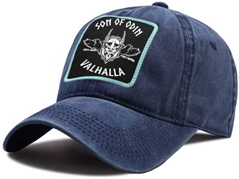 NDYD Vikings Sons of Odin Valhalla Baseballmützen Sport Sonnencreme Hut Unisex Baumwolle Reitsonnenhüte Atmungsaktive Outdoor-Baseballmütze,A15