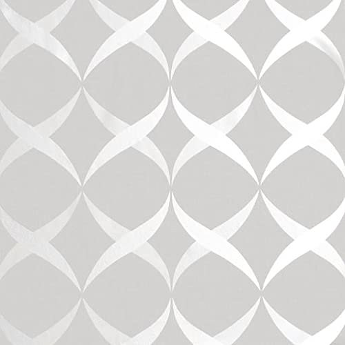 Arthouse | Metallic Ogee Silver Wallpaper | Luxurious Geometric Design with Metallic Finish | Paste The Paper Application | Covers Wall Imperfections | 1005 x 53cm