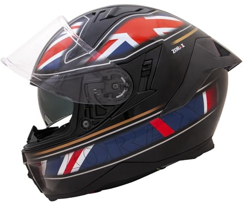 Zorax Hunter Grün/Schwarz/Silber XL (61-62cm) Doppelvisier Full Face Motorrad Motorradhelm mit Straßenzulassung