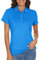 KEFITEVD Funktionsshirt Damen Kurzarm Leicht Sommershirt Jersey Poloshirt Golfbekleidung Tailliert Outdoor Shirt Polo Wandershirt Meliert Meerblau S