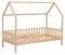 Happy Garden lit cabane 190x90cm en Bois Marceau, Cadre de lit en Bois Massif de pin avec sommier à Lattes et barreaux de sécurité