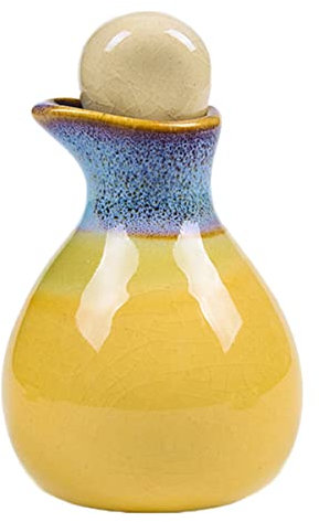 FRCOLOR Ceramics Essential Oil Pot Porcelain Essential Oil Dispenser for Beauty Salon and Spa Use for Storing Elegant Yellow Design