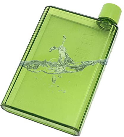 PW TOOLS Borraccia Piatta Sottile, 350 Ml/420 Ml Bicchieri Portatili Trasparenti per Succhi, Bottiglia per Notebook, Bollitore per Bevande per Scuola, Sport all'Aria Aperta, Viaggi