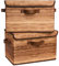 GRANNY SAYS Aufbewahrungsboxen mit Deckel, 2 Stück Kisten Aufbewahrung mit Deckel, Faltbare Ordnungsboxen Stoff, Aufbewahrungskörbe für Kleidung, holzkorn-gelb Faltboxen mit Deckel für Kleiderschrank