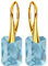 Ohrringe Damenohrringe Klapperverschluß Silber 925 Ohrhänger mit Kristallen Vergoldung mit Gelbgold 24 Karat / 750 Gold Ohrschmuck Geschenk für Frau Mädchen (Aquamarine)
