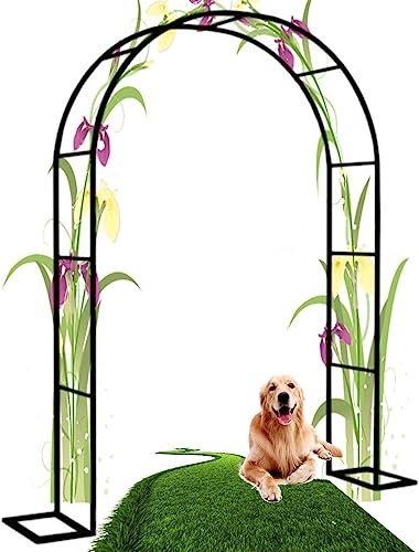 ZWPILY Rosenbogen Garten Rosengestell Torbogen Breite 120CM~350CM Metallbögen Verzinkt Gartenbogen Rankgitter Für Kletterpflanzen, Garten Rasen Patio Hochzeitsdekorationen,140x230x40CM