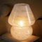 MJ PREMIER Mushroom Lamp Cordless, Battery Operated Table Lamps, Glass Nebula Table Lamps, LED Night Lights for Bedroom/Party/Corner (White)