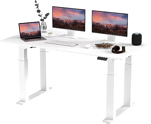 SANODESK QS2+160 * 75cm Dual Motors Standing Desk Height Adjustable Desk with Splice Board Home Office Computer Workstation Electric Sit Stand up Table