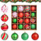 Palle di Natale infrangibili in plastica per albero - Decorazione natalizia in rosso e oro (16 pezzi)