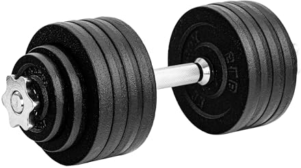 Yes4All 52.5lbs Cast Iron Weights Adjustable Dumbbell Sets for Home Gym with Bars, Plates, Collars