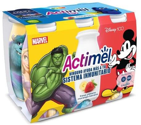 Danone (Pack de 4 Und.) ACTIMEL KIDS 6X100 (fresa platano, 6 Unidades)