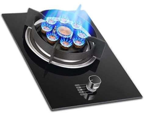 Cuisinière À Gaz À 1 Brûleur, Cuisinière À Flamme Féroce À Neuf Chambres De 5,2 KW, Dessus De Cuisson En Verre Trempé Noir Avec Protection Contre Les Flammes, Adapté À La Cuisine Domestique