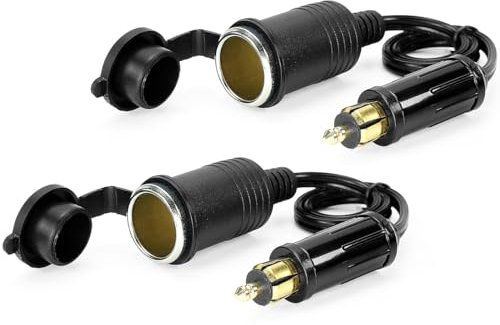 WOWLED Lot de 2 adaptateurs allume-cigare Hella (Din) vers prise standard DIN mâle européen 12 V 24 V pour moto et camion (30 cm)