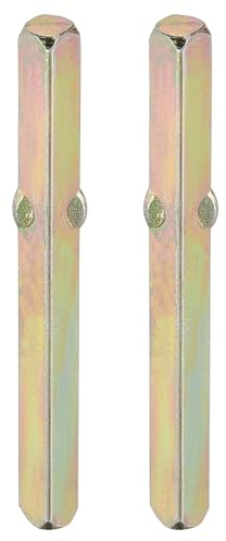 PATIKIL Square Door Knob Spindle 60x5mm, 2 Pack Replacement Carbon Steel Spare Door Handle Spindle Bar with Punching Point for Most Mortise Type Door Knobs, Gold
