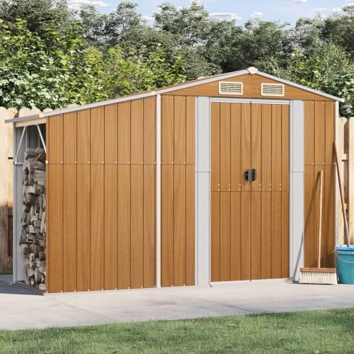 Home & Garden Artikel- Gartenhaus braun 277x93x179cm Stahl verzinkt
