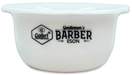 Gabri - Barber's Shaving Bowl 4.5x9cm Black - Shaving Mug & Shaving Cup for Barbers and Salons (White)