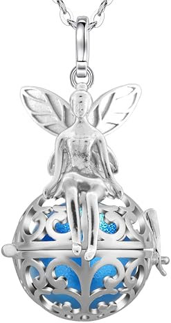 Only faith Collier bola de grossesse pour femme enceinte Arcagels Ange gardien Plaqué argent Cadeau pour futures mamans, Pequeño, Acier inoxydable, Pas de gemme