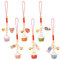 WEBEEDY 6 Porte Clés Chat Chanceux avec Clochette Maneki Neko en Couleurs Breloque Chat Japonais Porte Clés Breloque de Bonne Chance pour Décoration de Sac à Main Porte Clés (11cm)