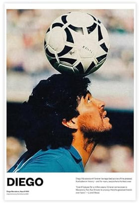 efhavce Poster auf Leinwand, Motiv: Diego Maradona, Schlafzimmer, Dekoration, Landschaft, Büro, Raumdekoration, Geschenk, 40 x 60 cm