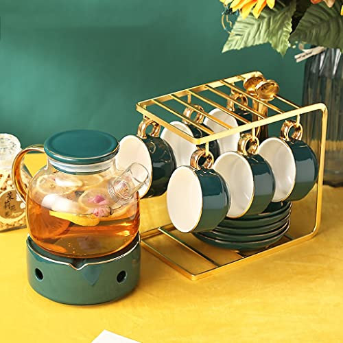 Service à thé de Style Nordique, théière à Fruits, Bougies, Ensemble de théière à Fleurs de thé, Tasse à thé à Fleurs, Service à thé de l'après-midi Anglais (D comme Le