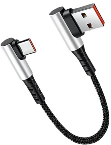 Cavo USB Tipo C, Cavo USB Corto - Cavo Di Ricarica Tipo C Con Cavo Adattatore Da 90 Gradi | Cavo Dati Ad Angolo Retto Cavo Di Ricarica Rapida 6A C Per Auto, PC E Notebook