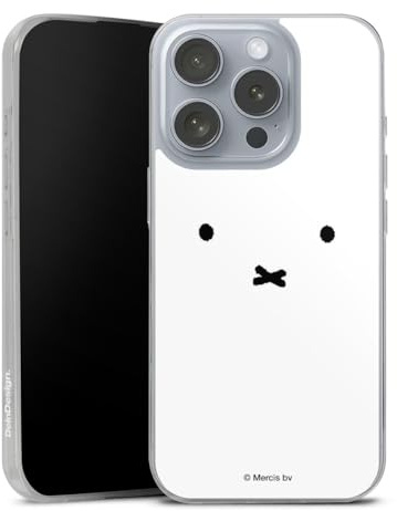 Slim Case kompatibel mit Apple iPhone 16 Pro Silikon Handyhülle transparent Hülle extra dünn Hase Miffy Dick Bruna