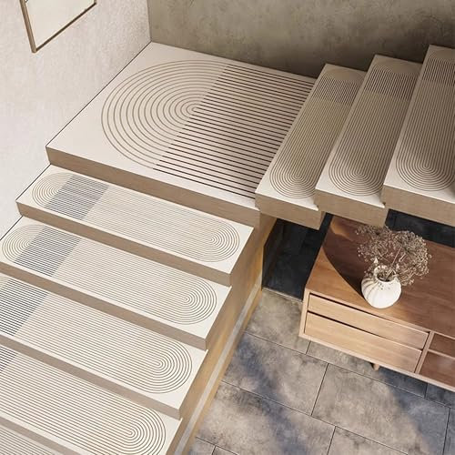 XXIUDEE Tapetes de seguridad para escaleras, protección para escalones, almohadillas para peldaños de escalera, alfombra para interiores para niños, ancianos, mascotas, parte trasera de goma