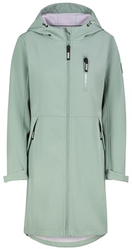 Sublevel Damen Softshellmantel – Übergangsjacke mit Kapuze, Leistentaschen & Brusttaschen, ideal für Outdooraktivität, wasserabweisend