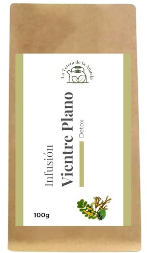 INFUSIÓN VIENTRE PLANO 100g - Retención de líquidos - Evita Estreñimiento - Laxante Natural-Hoja de sen, alga fucus, menta, saúco, frangula, anís en grano, folículo de sen - La Tetera de la Abuela