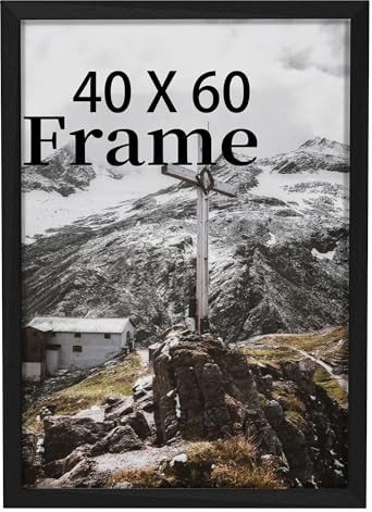 COMPOLICY Picture Frame – Black Wooden Frame with Clear Acrylic Glass- Wall Mounting to Hang Portrait or Landscape (Black, 40x60cm-1pack)