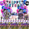 85 Stück Fortnit Geburtstagsdeko,Video Gamer Birthday Partygeschirr Set, Geburtstag Deko Geschirr Kit Pappteller, Banner, Servietten, Pappbecher, Tischdecken, Luftballons,Toppers