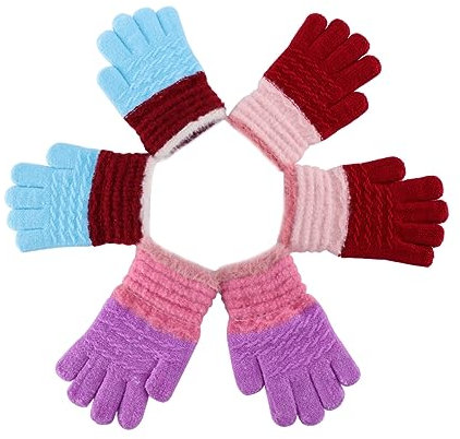 Holibanna 3paare Gestrickte Kinderhandschuhe Warm Mit Vollfinger Aus Bequemem Material Zum Schutz Vor Kaltem Wind Praktisch Für Outdoor-aktivitäten