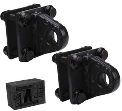 AsrMyjcx 2 Pieces D Ring Shackle Bracket Towing Accessories Rugged Alloy Universal with Backer Plate for Truck Tractors Vehicle , Black