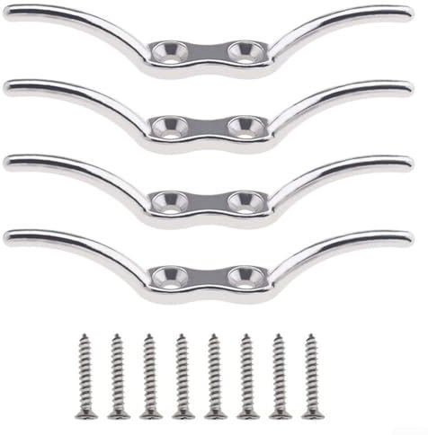 316 Edelstahl Seil Poller 6 Zoll Fahnenmast Haken Jagd Marine Camping Boot Mooring Zubehör Silber (4 Stück)