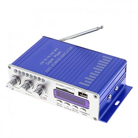 YQVEOT Amplificador, Hi-Fi HY502 USB MP3 DVD CD FM SD Digital Motocicleta Auto Car Stereo Player Amplificador de Potencia Reproductor de música Sonido Reproductor de música para Coche, hogar