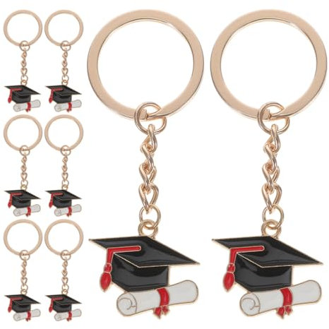 OUNONA 8 StüCke Graduation Cap SchlüSselanhäNger AnhäNger SchlüSselring Charme Tasche HäNgen Ornament Graduation Cap Keychains SchlüSselring