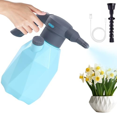 OBEST Pulvérisateur à pression électrique sans fil, 2 l, portable, avec buse réglable, pour l'entretien des plantes, le nettoyage de voiture et le jardinage