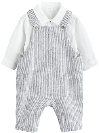 NEXT Baby Jungen Standard Latzhose und Bodysuit aus Baumwollgewebe