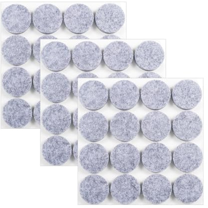 Leucasa 48 Stück Filzgleiter Selbstklebend 30mm Filzgleiter für Stühle Möbelgleiter 5mm Dicke für Möbelfüße, Stuhlbeine, zum Schutz von Hartholzböden (Grau, 30mm)