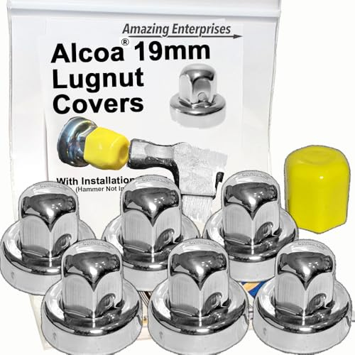 Alcoa, Lug Nut Covers, Caps (6 Pieces) Sprinter-Winnebago-Roadtrek-PleasureWay-Leisure Travel, Hide a Lug, 19mm, Stainless Steel, 000135, 000120, Set of 6 LugNuts, All Models: 2006 Through 2025