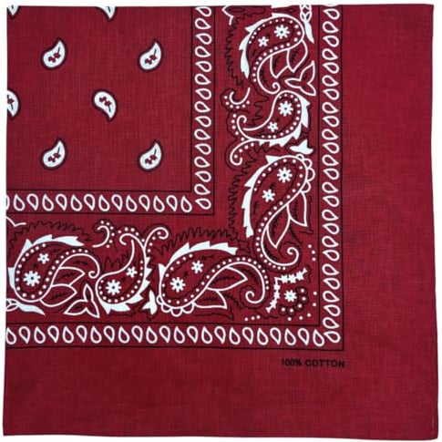 MDSTYLE 100% Cotton Bandana for Men & Women 56cm x 56cm Paisley Handkerchief Headband Scarf