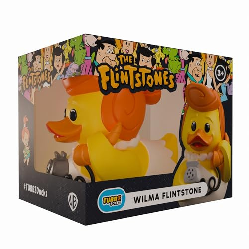 TUBBZ: Flintstones - Wilma Flintstone Rubber Duck Collectable Toy 9 cm | Official Flintstones Merchandise – Boxed Vinyl Figure for Display, Cartoon Character, Fan Decor & Novelty Duck Gift