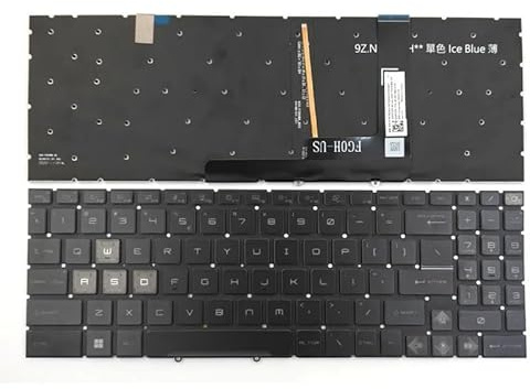 LWDOZMD Für MSI für Cyborg 15 A12VE A12VF A13VE MS-15K1 Bravo B7EDP C7VE C7VF 17 C7UDX D7VF MS-158P Laptop Tastatur US Blau Backlit
