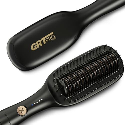 Hair Straightener Brush Extra Wide 51mm Ceramic Hair Straighteners and Straightening Brush 2-in-1 Women, 40Million Ionic Anti-Frizz PTC Ceramic Hot Anti-Scald 30-min Auto Shutoff Fast Heating 140~230℃