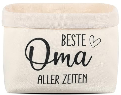 Xuniea Brotkorb BESTE OMA ALLER ZEITEN Geburtstagsgeschenk Geschenke für Oma Brötchenkorb Brottasche Brotkorb Packwürfel aus Stoff Weihnachten Großmutter Geschenk Neujahrsgeschenk (Weiß)
