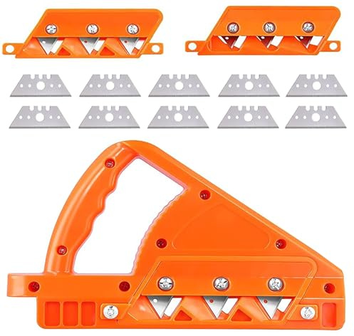Cortador Rápido para Placas de Yeso Cepilladora De Bordes Para Placas De Yeso Herramientas Manuales 45° y 60° Superficies De Placas de Yeso, Paneles de Madera, etc 10 Cuchillas de Repuesto