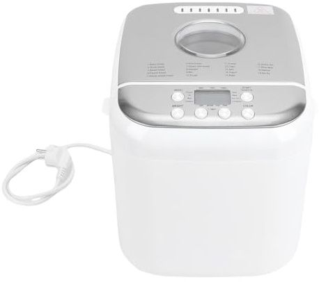 Jectse 600-W-Brotbackautomat mit LCD-Bildschirm, 15 Stunden Programmierbar, für die Küche zu Hause, Antihaftbeschichtete Schüssel und Zubehör Im Lieferumfang Enthalten (EU-Stecker)